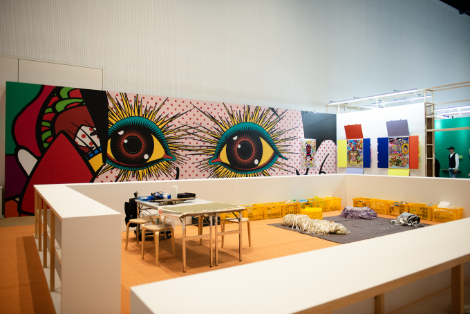 集英社マンガアートヘリテージがスペシャルパートナーとなり、田名網敬一と赤塚不二夫による展示を実施。その手前のスペースでは、子ども向けのワークショップも実施される。