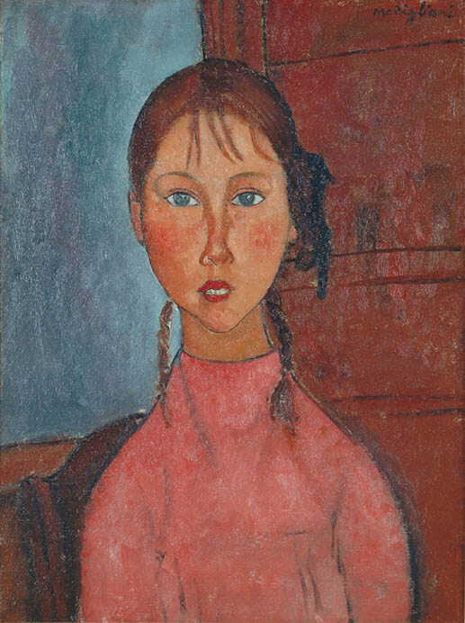 アメデオ・モディリアーニ《おさげ髪の少女》1918年頃 名古屋市美術館蔵