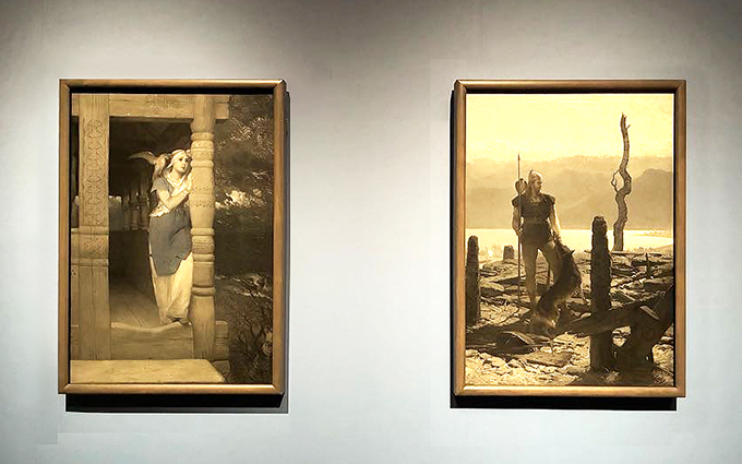 アウグスト・マルムストゥルム左：《インゲボリの嘆き（エサイアス・テグネール『フリッティオフ物語』より）》1887年頃、油彩・カンヴァス右：《フリッティオフの帰還（エサイアス・テグネール『フリッティオフ物語』より）》1880年代、油彩・カンヴァス