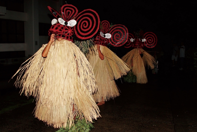 八朔太鼓踊りのメンドン(鹿児島県三島村) （画像提供：国立民族学博物館）