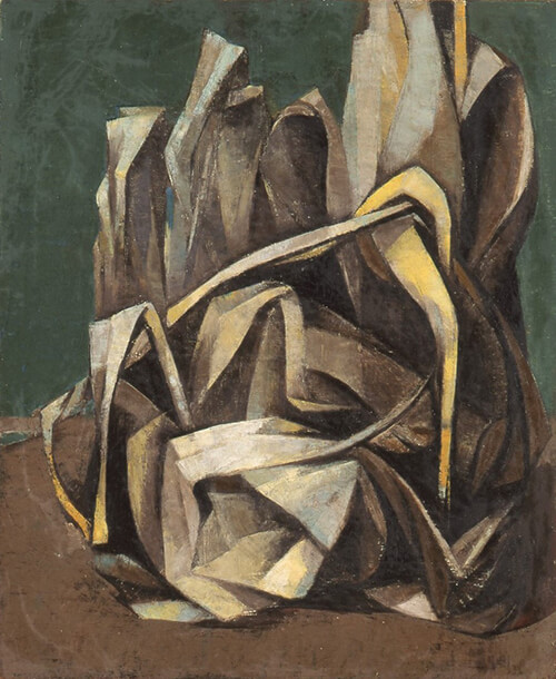 《枯カンナ》　1940 油彩・キャンバス　香月泰男美術館画家としてのスタイルを確立するために、独自の世界を模索し続けた初期の作品。