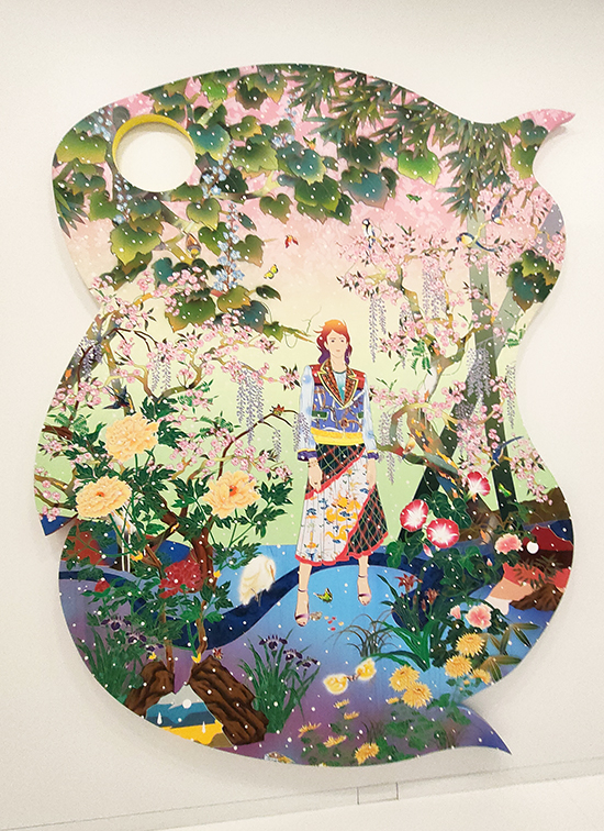 松山智一《Islands Above Endless Frontier》2024年、277×216㎝