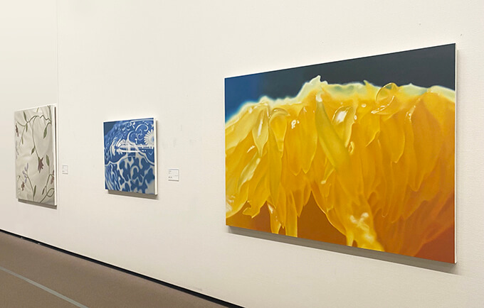 会場風景。3点とも伊庭靖子、右から「Untitled」(1999年)、「Untitled」(2009年)、「Untitled」(2009年)、いずれも神奈川県立近代美術館蔵