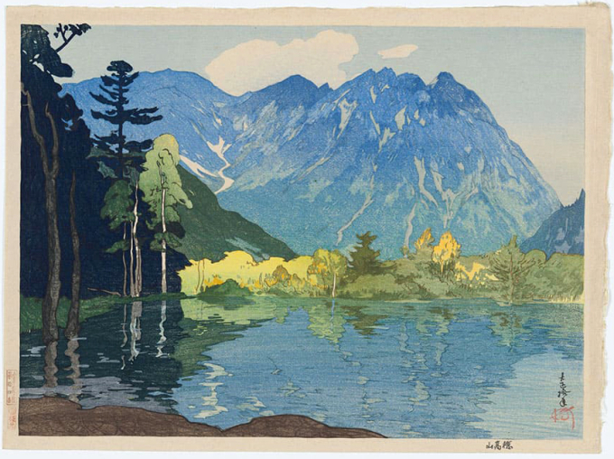 吉田 博《穂高山》大正10（1921）年　スミソニアン国立アジア美術館　National Museum of Asian Art, Smithsonian Institution, Robert O. Muller Collection　版元：渡邊木版美術画舗