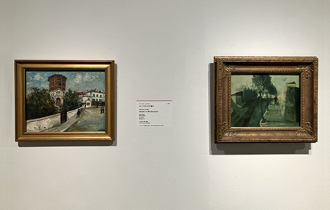 （左）モーリス・ユトリロ《モンマルトルの通り》1912年頃、パリ市立近代美術館
（右）松本竣介《並木道》1943 年、東京国立近代美術館
