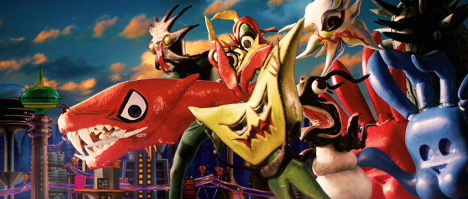 岡本太郎の代表作の数々が「奇獣」として登場する