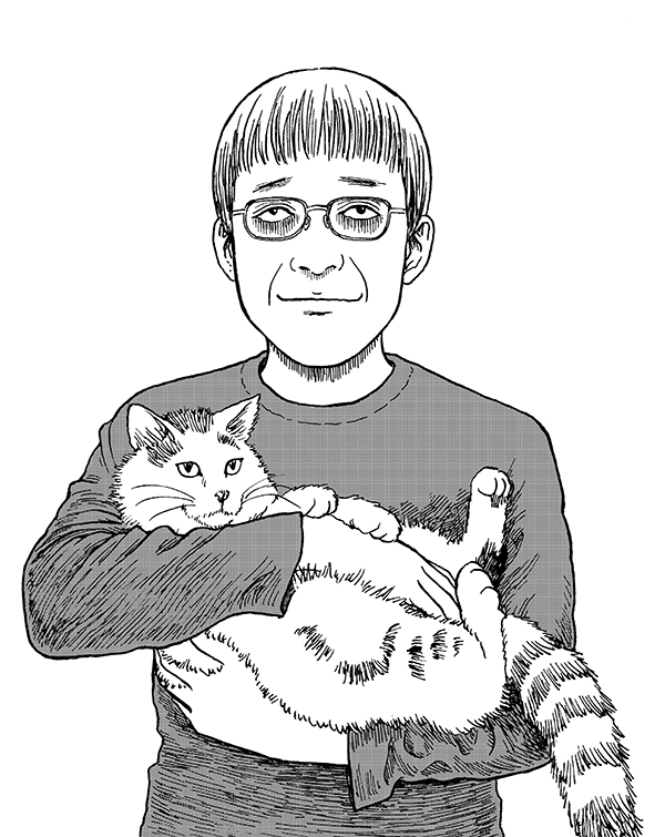 　猫好きでも知られる伊藤氏の自画像　©ジェイアイ／朝日新聞出版