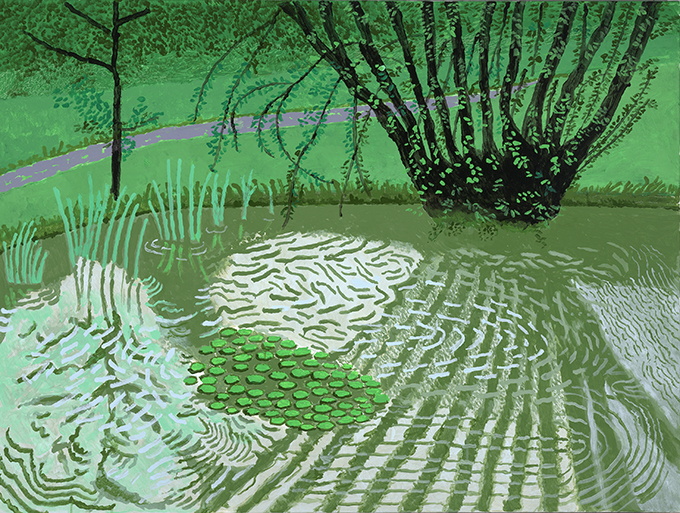 デイヴィッド・ホックニー《池に吹く風》2023年
David Hockney　