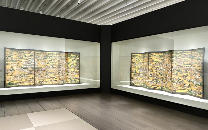 《洛中洛外図屛風》 江戸時代 17世紀 紙本金地著色 　石橋財団アーティゾン美術館 【展示期間：2/7–4/2】