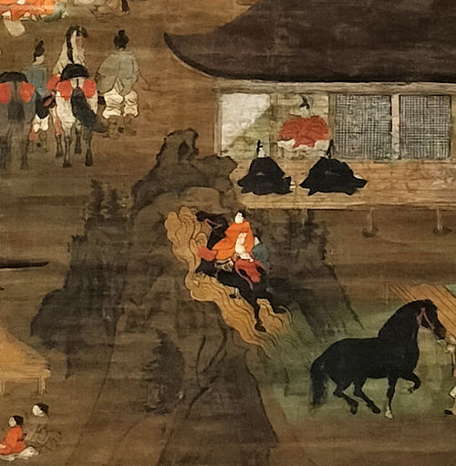 《聖徳太子絵伝》（部分）日本・南北朝時代　14世紀　根津美術館蔵