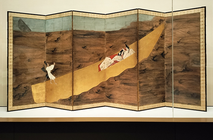 《浮舟図屏風》日本・江戸時代　17世紀　根津美術館蔵