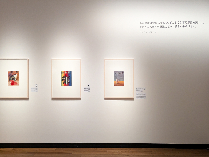 展示風景より、『ハーパース・バザー』誌の表紙が並ぶ