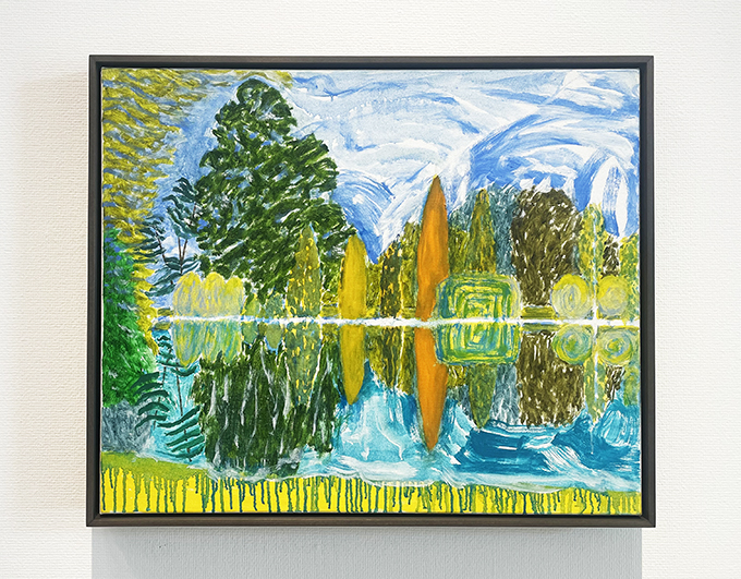 広島市現代美術館「エイドリアン・バーグ　無限の庭園」の展示風景より。《ファースト・レイク、シェフィールド・パーク・ガーデン、サセックス・ウィールド、9月16日、28日》 2011年　別府大輔氏所蔵　筆者撮影