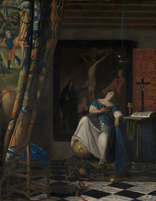ヨハネス・フェルメール《信仰の寓意》1670-72年頃　油彩、カンヴァス　114.3 x 88.9 cm　メトロポリタン美術館Lent by The Metropolitan Museum of Art, The Friedsam Collection, Bequest of Michael Friedsam, 1931