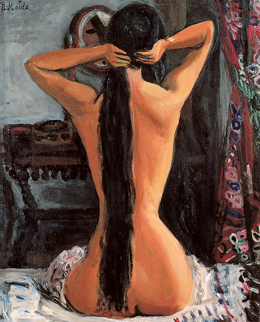 小出楢重 《裸女結髪》 1927年 京都国立近代美術館