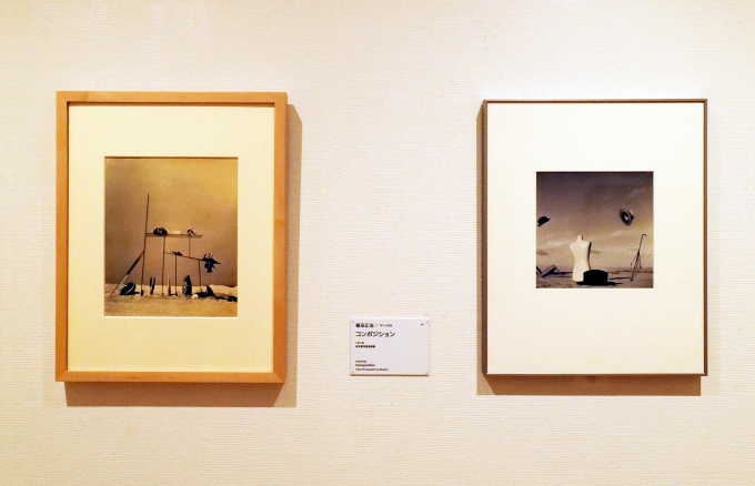 （左）久野久《海のショーウィンドウ》1938年　福岡市美術館
（右）植田正治《コンポジション》1937年　東京都写真美術館