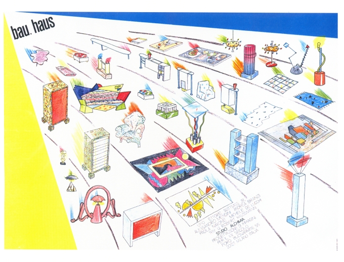 マニフェスト「バウハウス・コレクション」ミケーレ・デ・ルッキによるドローイング（1979年）