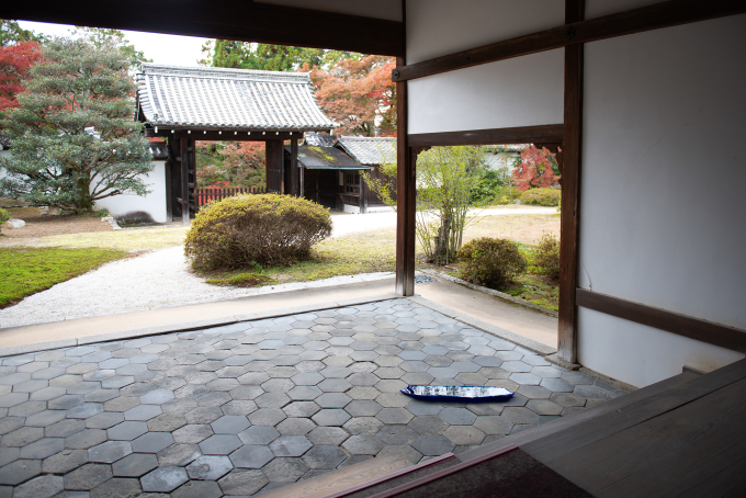 《Cast bag (blue)》2025 型取りした青いウレタンの作品が周囲の景色を映し出し、独自の存在感を放つ