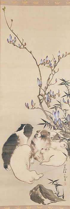 長沢蘆雪《木蓮狗子図》個人蔵　【前期展示】