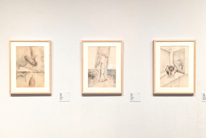 展示風景より、全て田部光子の作品、［不詳］1967-1968頃　福岡市美術館