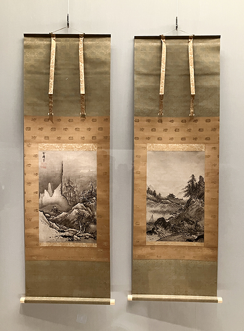 国宝《秋冬山水図》雪舟筆　2幅対　室町時代　15世紀　東京国立博物館