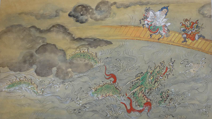 舞の本絵本断簡〈張良〉　日本・江戸時代　17世紀　根津美術館蔵